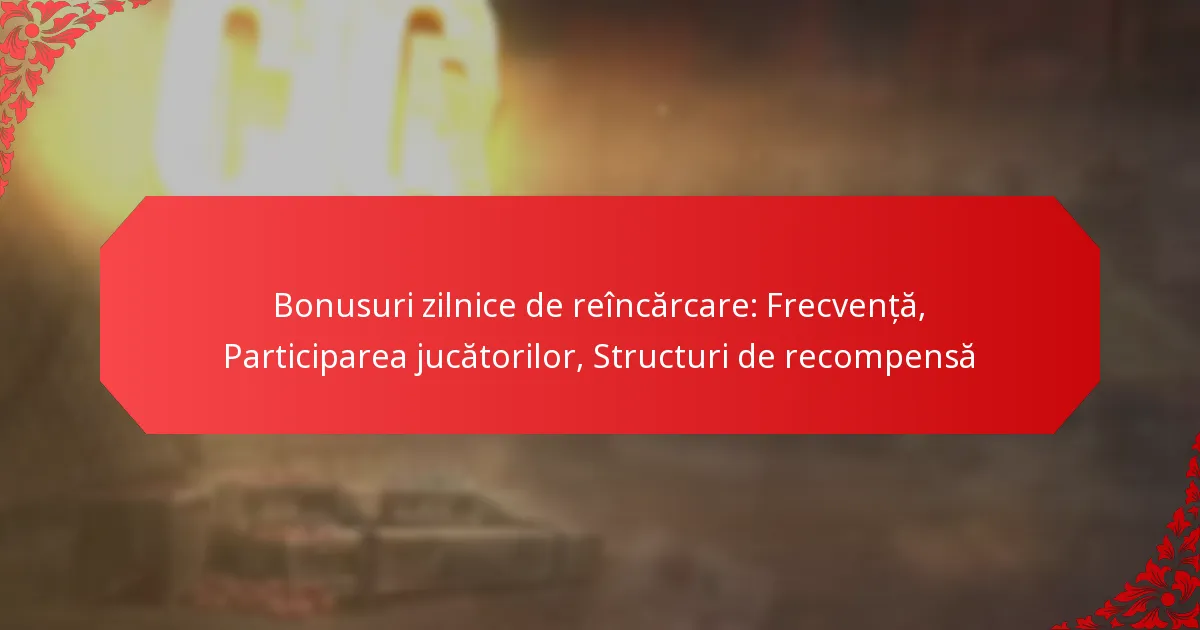 Bonusuri zilnice de reîncărcare: Frecvență, Participarea jucătorilor, Structuri de recompensă